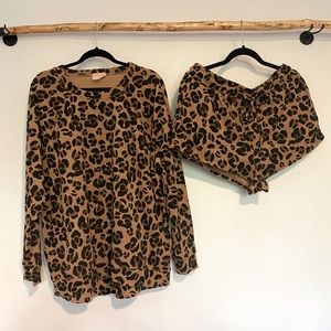 Show Me Your Mumu Leopard Short/Sweater Set